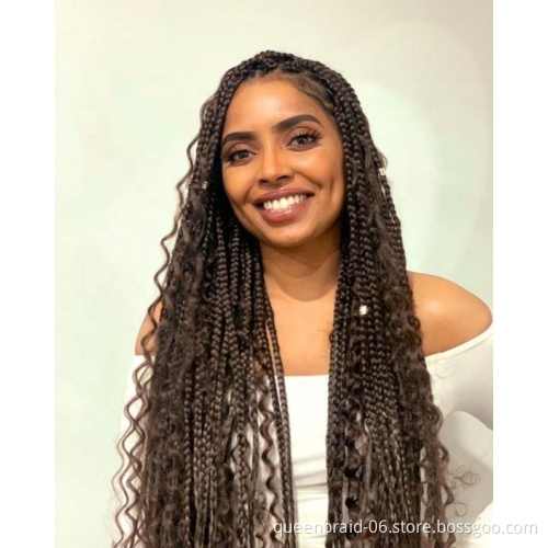 Goddess Bohemian Box braids hair Synthetic Crochet Braid 18inch Boho Braided Hair Extension